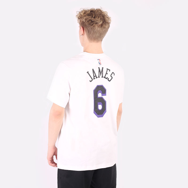 мужская белая футболка Nike Los Angeles Lakers City Edition NBA T-Shirt DV5993-100 - цена, описание, фото 4
